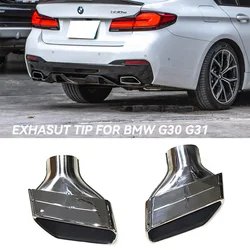 304 Stainless Steel Car Exhaust Tip For G30 G31 525i 530i 528i Muffler Tip Square Nozzle Original Design Tailpipe Tips