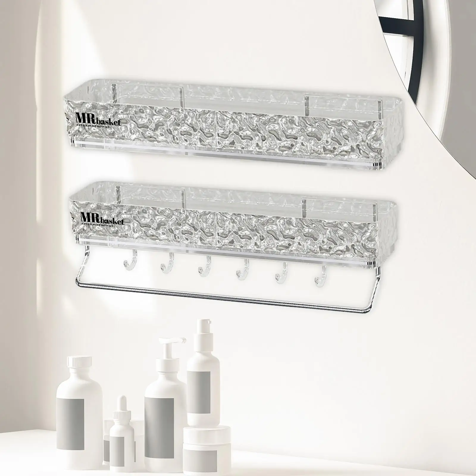 Bathroom Shelves Wall Mounted Shower Shelf for Laundry Room Toilet Farmhouse