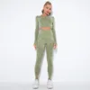 UFO027 Women's Seamless 2-Piece Yoga Set High Waist Butt Lift Quick Dry Breathable Workout Fitness Athletic Wear 6