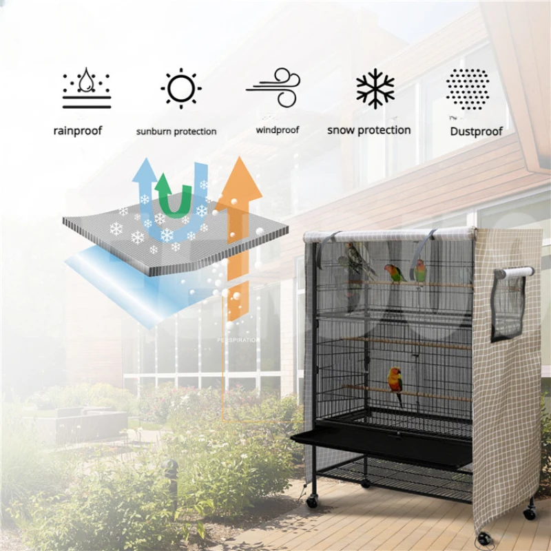 

Cover Rain Proof Sun Proof Dust Proof Cover for Bird Cage Outdoor Large Bird Cage 210D Oxford Cloth Parrot Cage Cover
