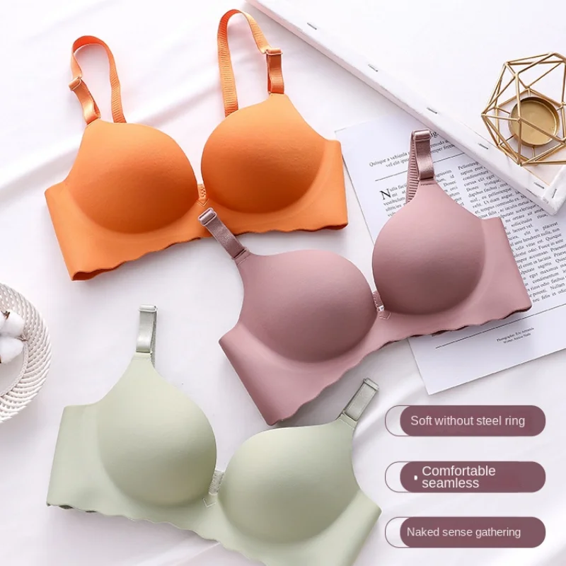 Sexy Push Up Bra Corset Wireless One-Piece Breathable Underwear Gathered Uphold Bra Set for Women Lingerie Seamless Bralette 5