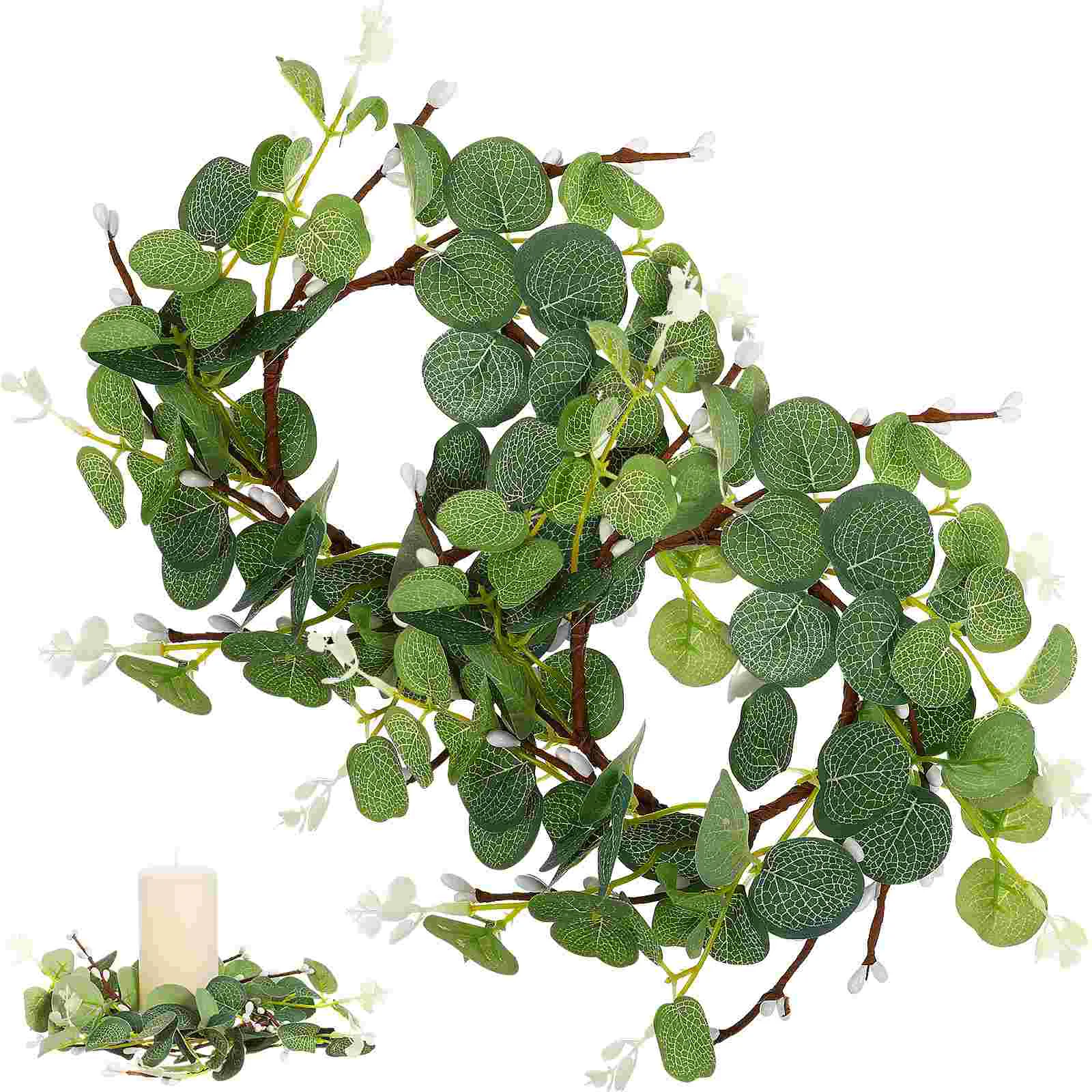 

Decorative Wreaths Nordic Simulation Eucalyptus Ring Household Summer Wreaths For Front Door Festival Wreath Easter Accessory