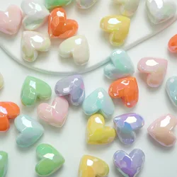 5pcs 19*16.5mm Macaron Bead Cut Love Beads Bracelet 3D Heart Beads Acrylic Peach DIY Chain Jewelry Accessory