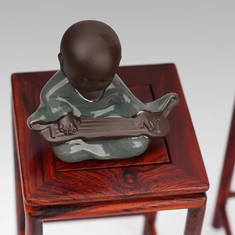 Pottery Bonsai Vase, Square Base, Ming Style, Flower Pot, strange Stone, Antique Flower Rack