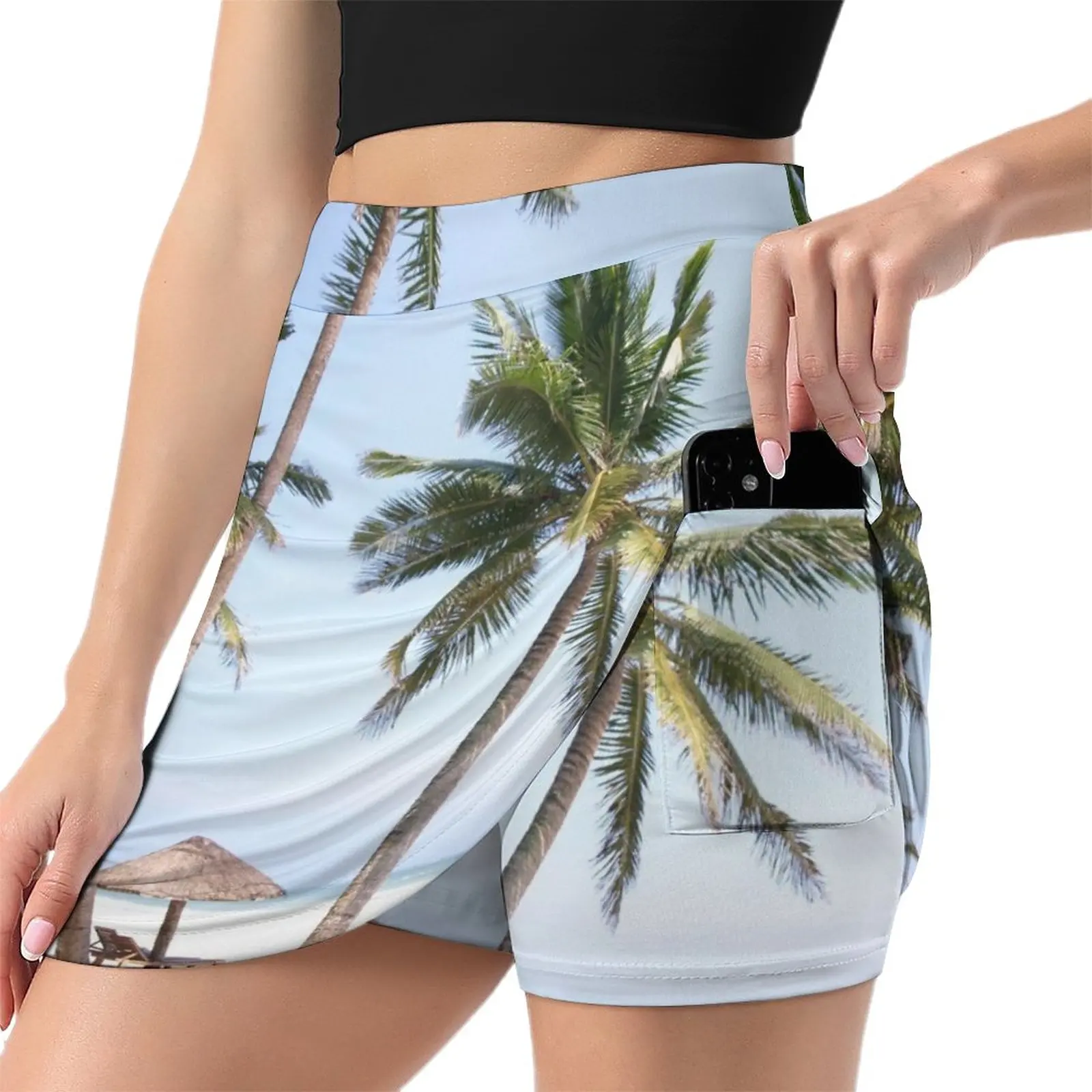 Palm tree cabana Light Proof Trouser Skirt luxury women's skirt short skirts for women short skirt