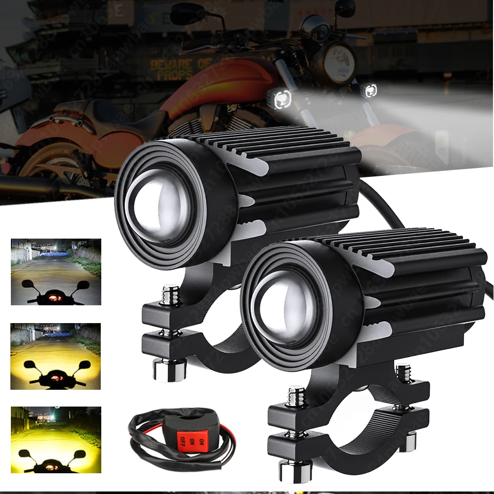 互換品】 LED バイク ヘッドライト プロジェクター レンズ デュアルカラー フォグランプ スポットライト(2個セット(スイッチ付き)) :  スピード発送 ホリック - 通販 - Yahoo!ショッピング バイクヘッドライト 1/2ピース オートバイ用フォグランプ トラック ATV UTV 運転用ヘッドライト エンジェルアイ LEDラン