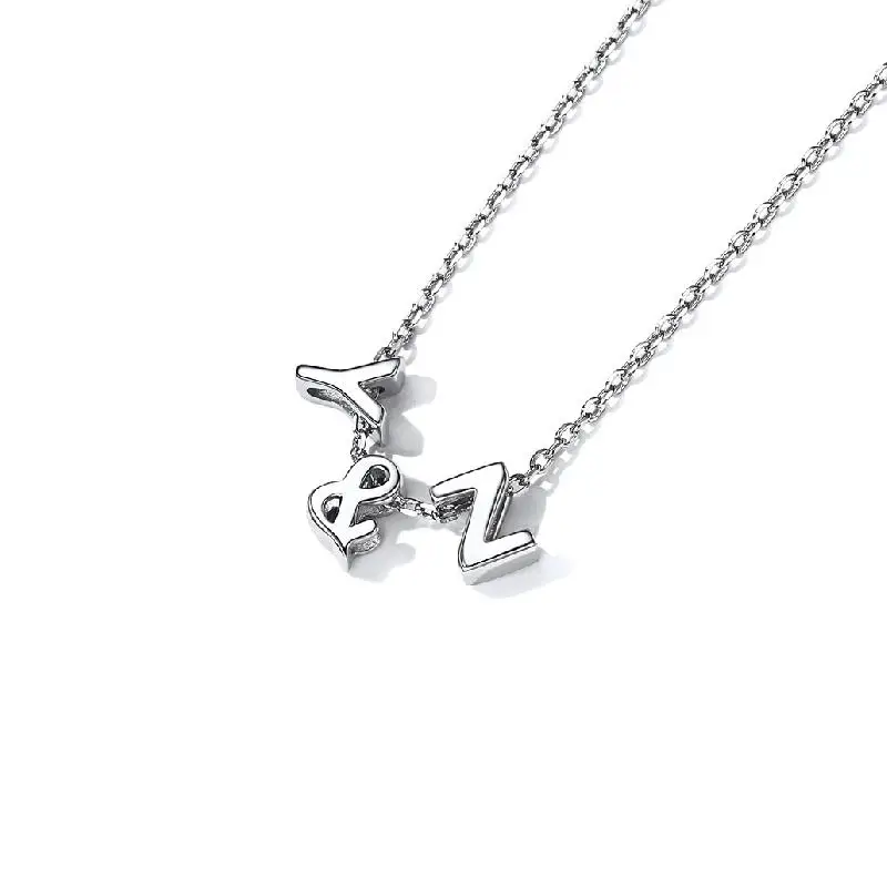 Chicsilver 925 Silver Custom Letter Necklace For Women Letter Combination Birthday Anniversary Couple Jewelry
