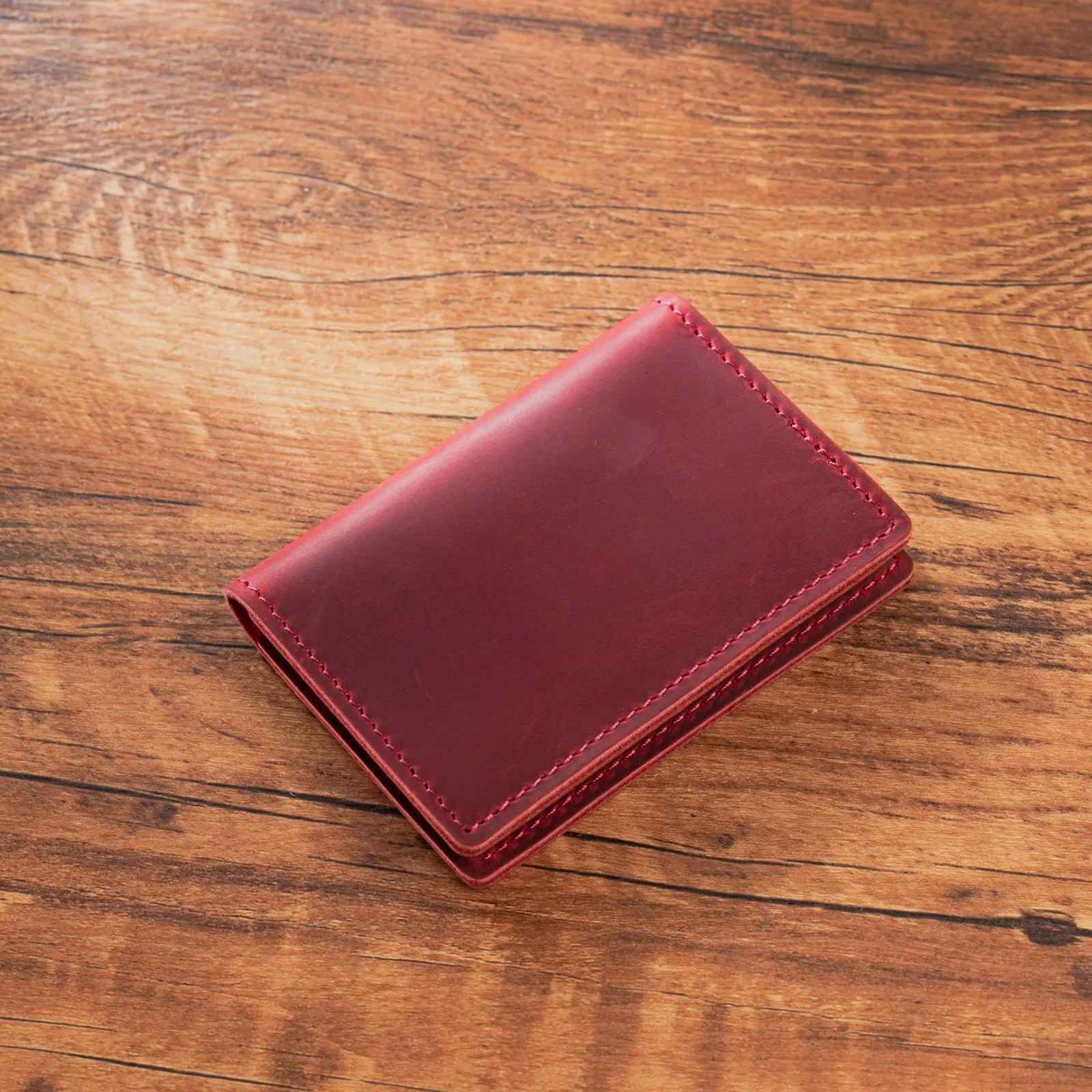 Elegant Genuine Leather Slim Bifold Wallet - Minimalist Front Pocket Card Holder