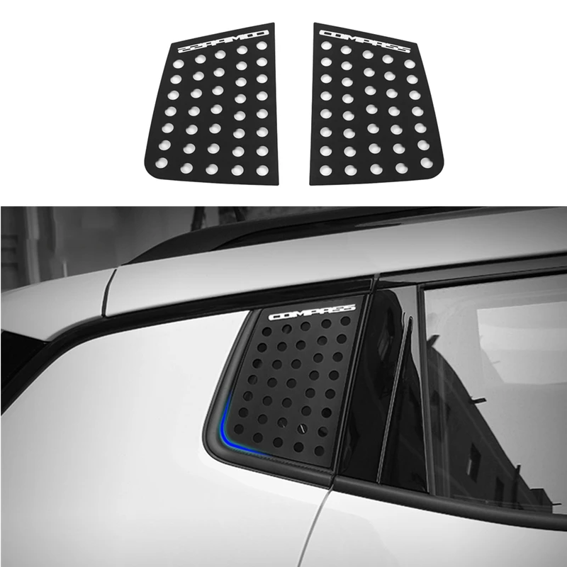 

Sansour Car Exterior Rear Window Triangle Glass Decoration Cover Trim Stickers for Jeep Compass 2017 Up Car Accessories Styling