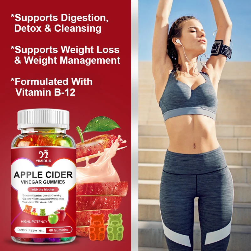 Apple Cider Vinegar Gummies Weight Loss Gummies Reduce Anxiety and Pressure Apple Cider Gummy Vitamin B12 Supplement