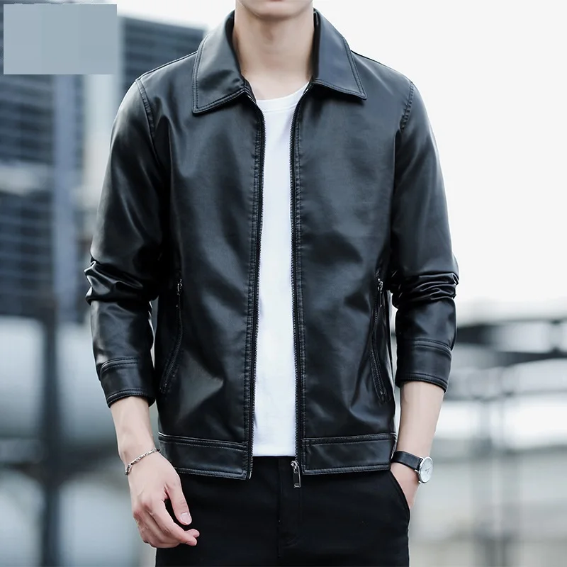 

Soft Motorcycle Jacket Mens Fashion Leather Jacket Slim Fit Stand Collar PU Jacket Male Anti-wind Motorcycle Jackets Men Coat4XL