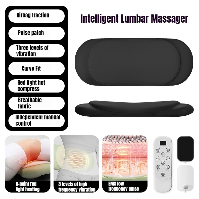 Lumbar Vertebra Massager with Pulse Heat for Waist Improvement