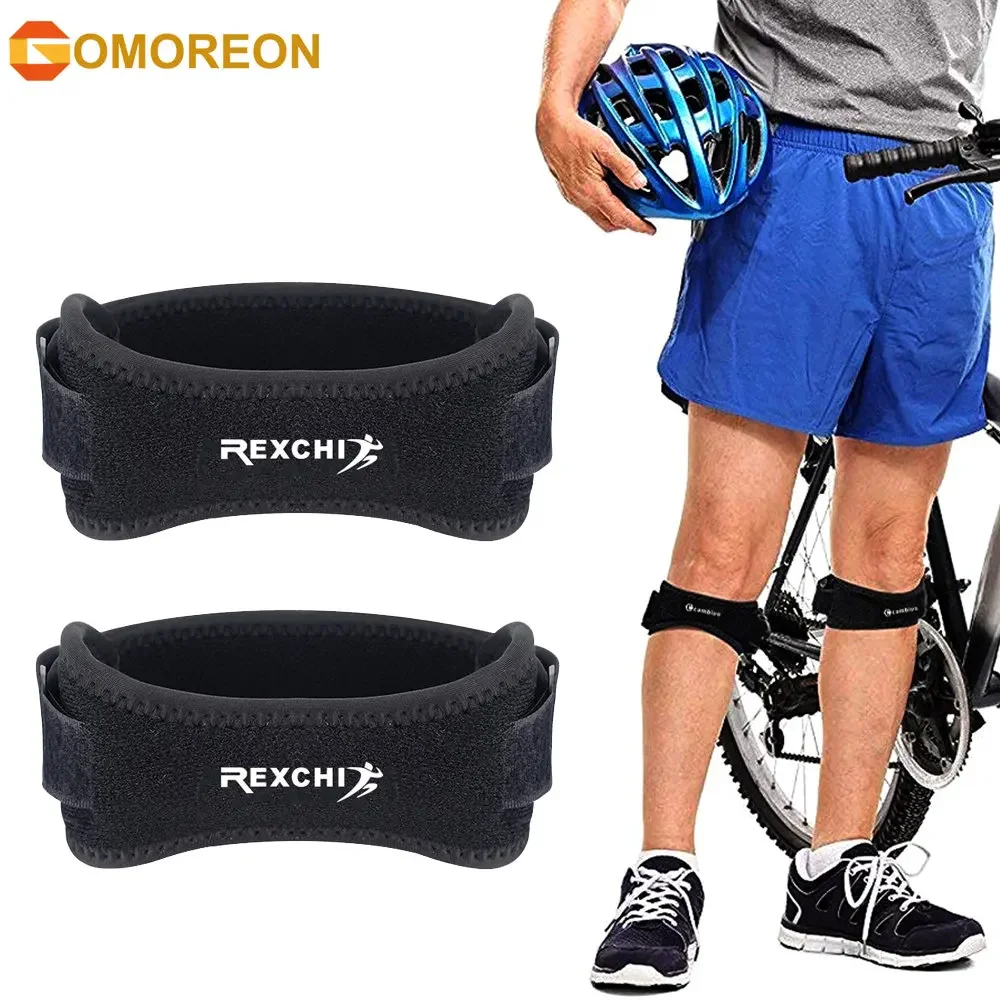 

1Pair Knee Support Patella Strap Fully Adjustable Tendon Brace Band Pad - Pain Relief for Running,Tennis, Basketball, Tendonitis