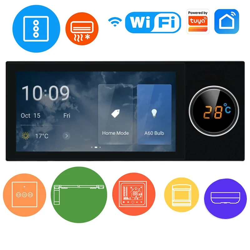 

Wifi Tuya smart home system 6-inch knob wireless central control screen voice intelligent switch control panel zigbee gateway