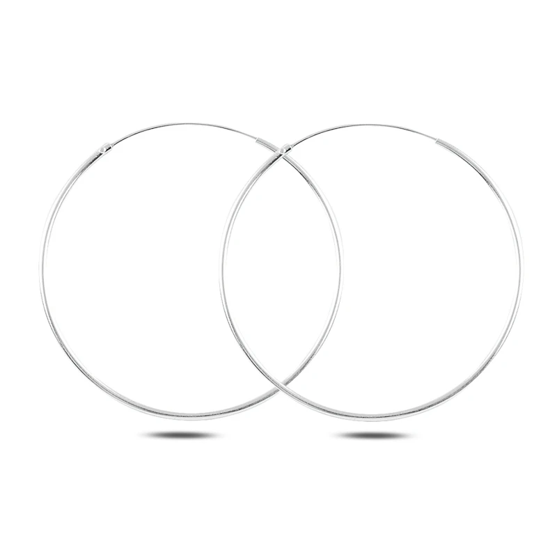 

Silver 925 Sterling 40mm Simple Ring Earrings