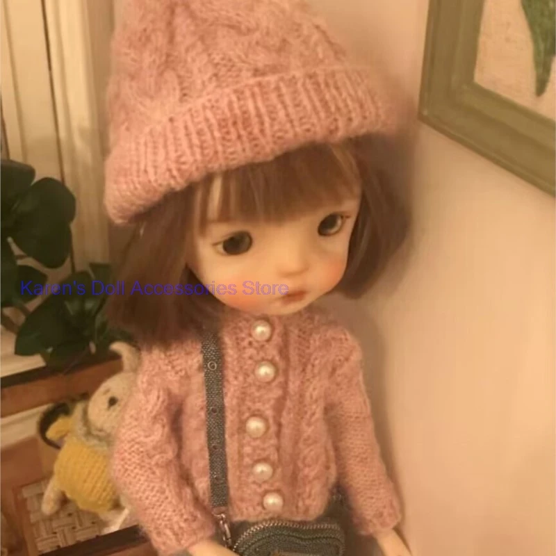 2pcs 2026 블라이스/랜도우두를 위한 새로운 스타일 핑크 니트웨어+모자(루루, ymy24, Ob22,24,26,존, 제니에 적합)