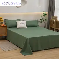 New Bed Sheets Soft Comfortable Cotton Flat Sheet Solid Color Bedsheet Single Qut Solid Color Flat Sheet for Adult Sheet Sets 2