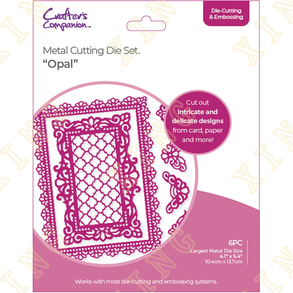 

New Opal Flower Border Frame Metal Cutting Dies Scrapbook Diary Decoration Stencil Embossing Template DIY Greeting Card Handmade