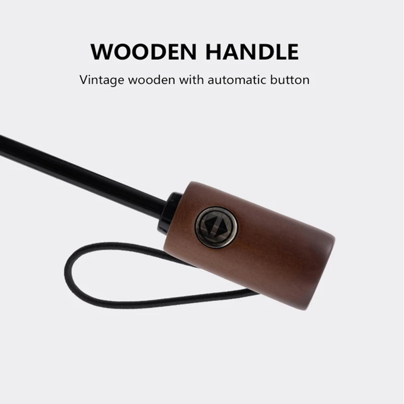 Parachase Automatic Umbrella Men Business 10 Ribs Wood Handle Golf Sun Umbrellas Windproof Anti UV Parasol Clear Umbrella UPF50+ automatic umbrella mini sun umbrella sun umbrella automatic sun umbrella