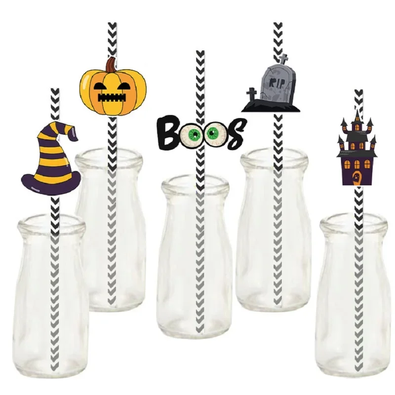 24-Piece Halloween Pie Straw Set: Witches, Pumpkins & Cartoons-Elevate Your Festive Celebrations with Creativity