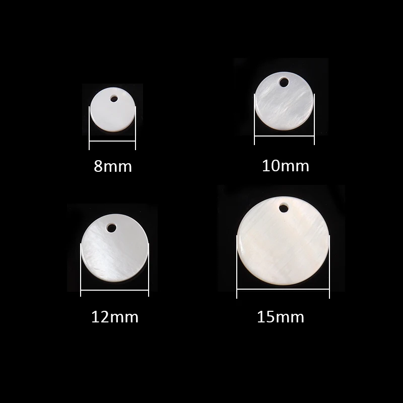 Lot De 10 Perles Breloques En Nacre Blanche Ronde 15mm - Création Bijoux