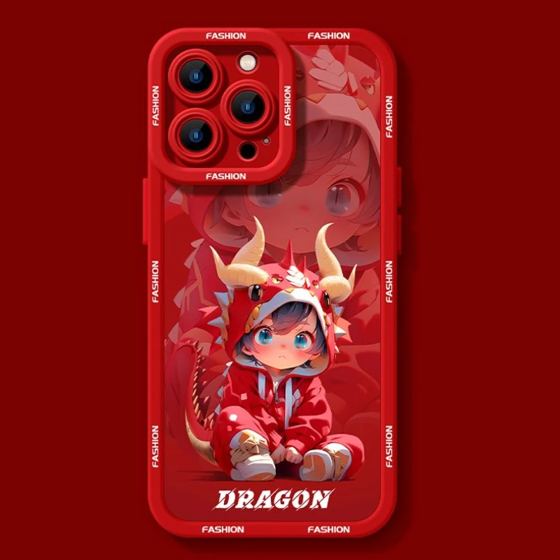 Custodia Per Telefono Luxury Cartoon Dragon Year Per Iphone 15 Custodia Promax Iphone14 13 12 Promax 12Pro Xsmax Xr X Xs 8 Plus Custodia In Silicone