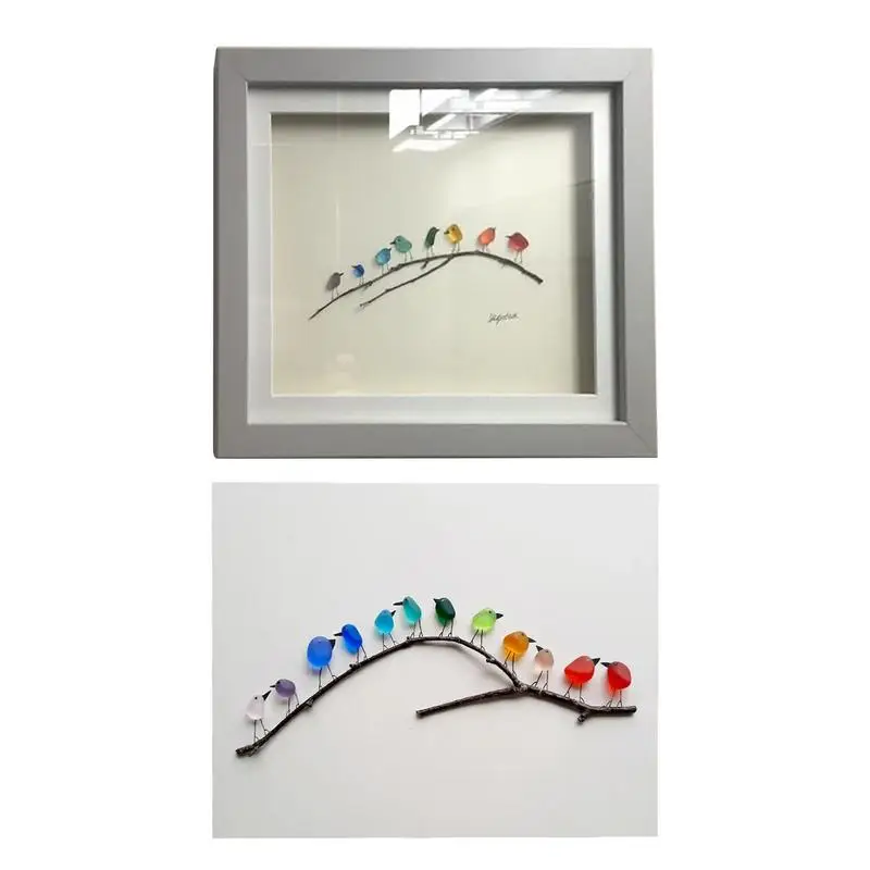

Sea Glass Birds Wall Art Colorful Bird Panel Wall Art Decor For Offices Wall Apartment Bedroom Living Room Home Birds Pictures