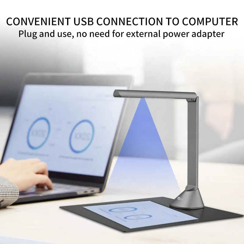 New Fast Bulk Files Scanning Book Scanner Usb Commercial Desktop 15MP A3 Portable Document Camera Scanner