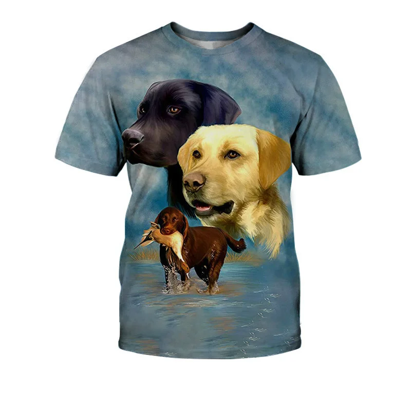 

Golden Retriever Men's T-Shirt Animal Dog Graphics 3D Print Cool O-Neck Shirt Sleeve Fashion Casual Street Oversized Top Tees