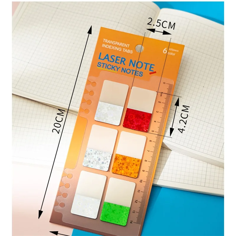 120/200 Sheet Stickers 8/10 Color Clear Transparent Laser Index Tabs Flags Sticky Note Stationery School Office Supplies 4