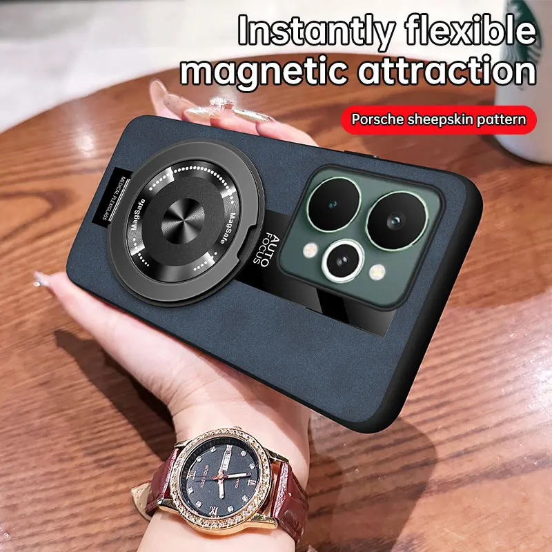 Elegant Business Style Stand Case - Luxury Leather Skin-Friendly Anti-Fall Cover