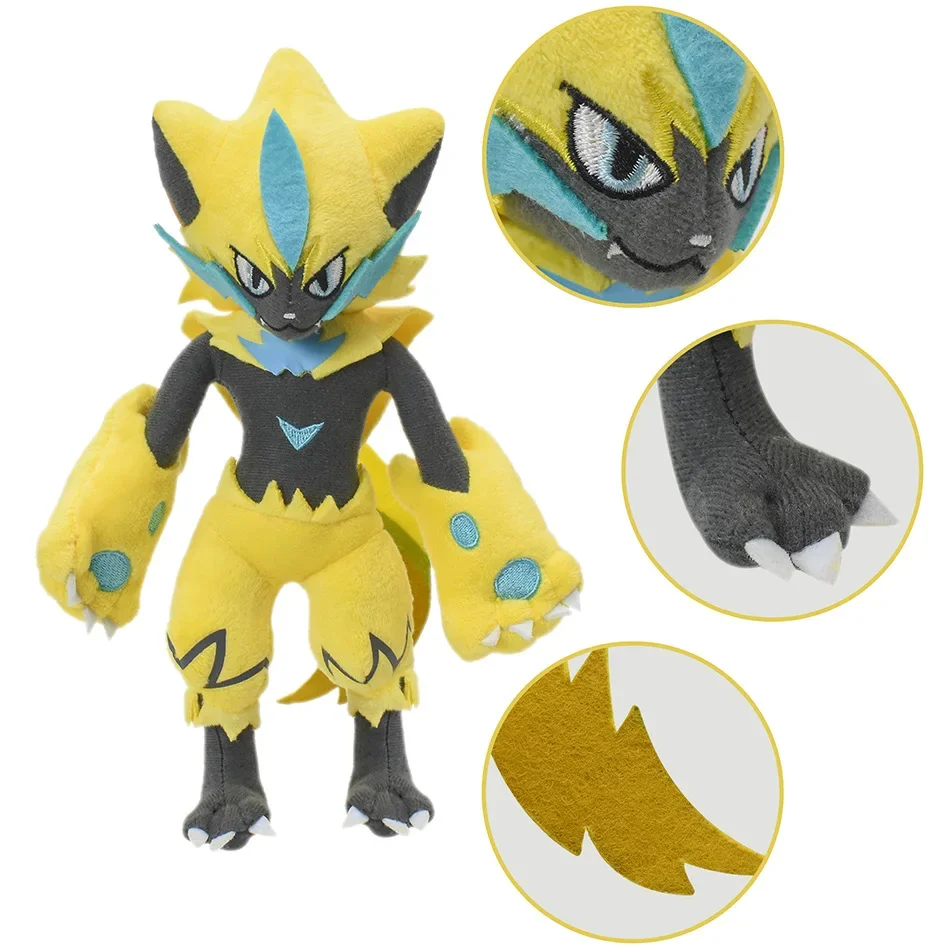 Pokemon Plush Shiny Zeraora Soft Stuffed Animal Peluche Toy Anime Cute Zeraora Collection Ornament Dolls for Boys Christmas Gift