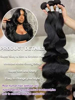 Extensions de cheveux humains indiens vierges non traités, ondulés, double épaisseur, 30 34 pouces, 1 3 4 paquets 4