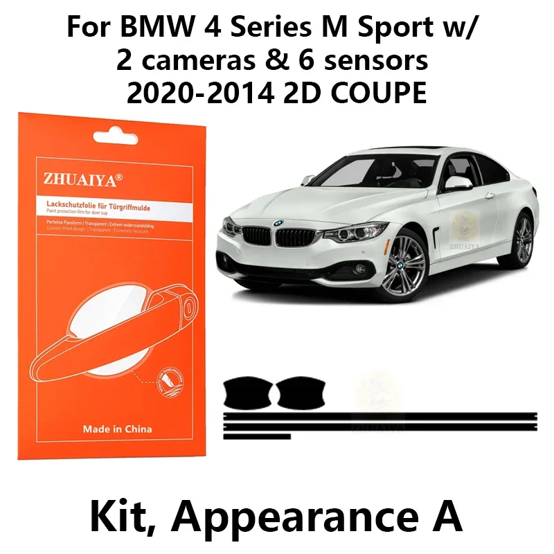 

Защитная пленка ZHUAIYA для красок дверной ручки, ТПУ PPF для BMW 4 серии M Sport w/2 2020-2014 2D COUPE