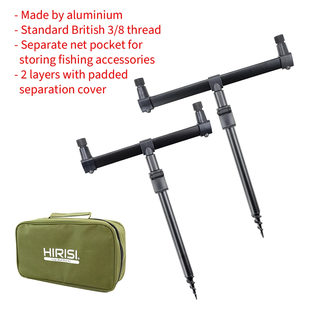 Description Picture 4 of itemHirisi Carp Fishing Tackle Bag with Buzz Bar Carryall Luggage with Bank Sticks Rod Pod Size 20x33x10cm