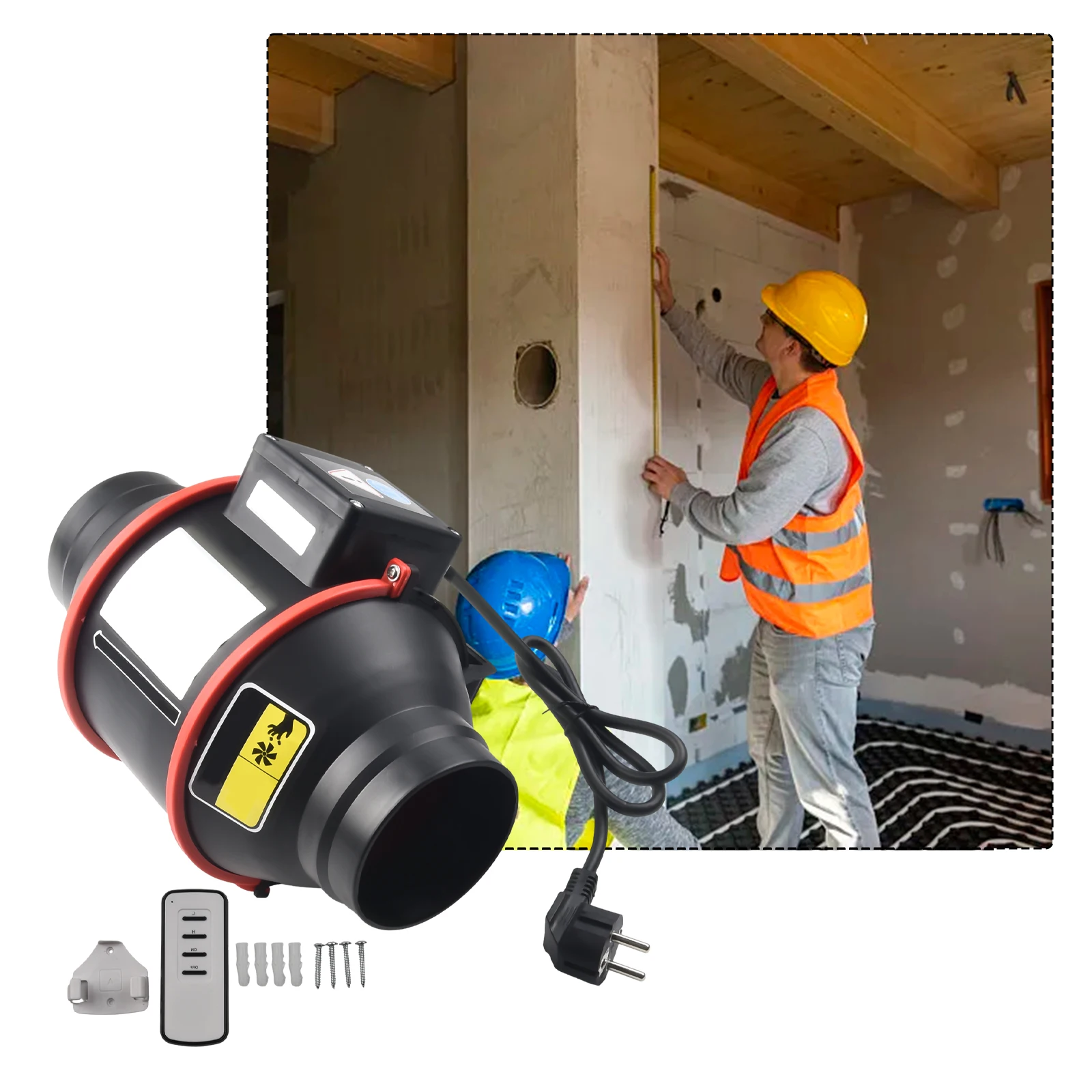 

Flue Fan 100mm Speed Control Mixed Flow Inline Fan Circular 4 Inch Pipe High Speed Quiet Exhaust Ventilation Fan Duct Fan