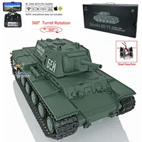 Henglong 1/16 7.0 Plastic FPV KV-1 RC Tank 3878 360 Turret Rotating Steel Gearbox Model Infrared Battle TH17463-SMT7 1