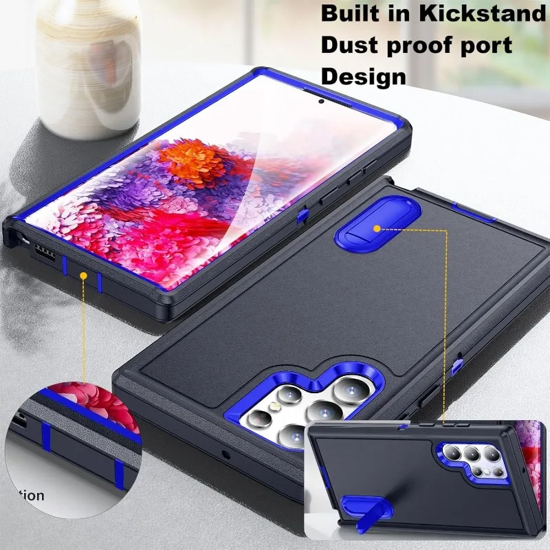 Military Grade Dual-Stand Shockproof Matte Phone Cover