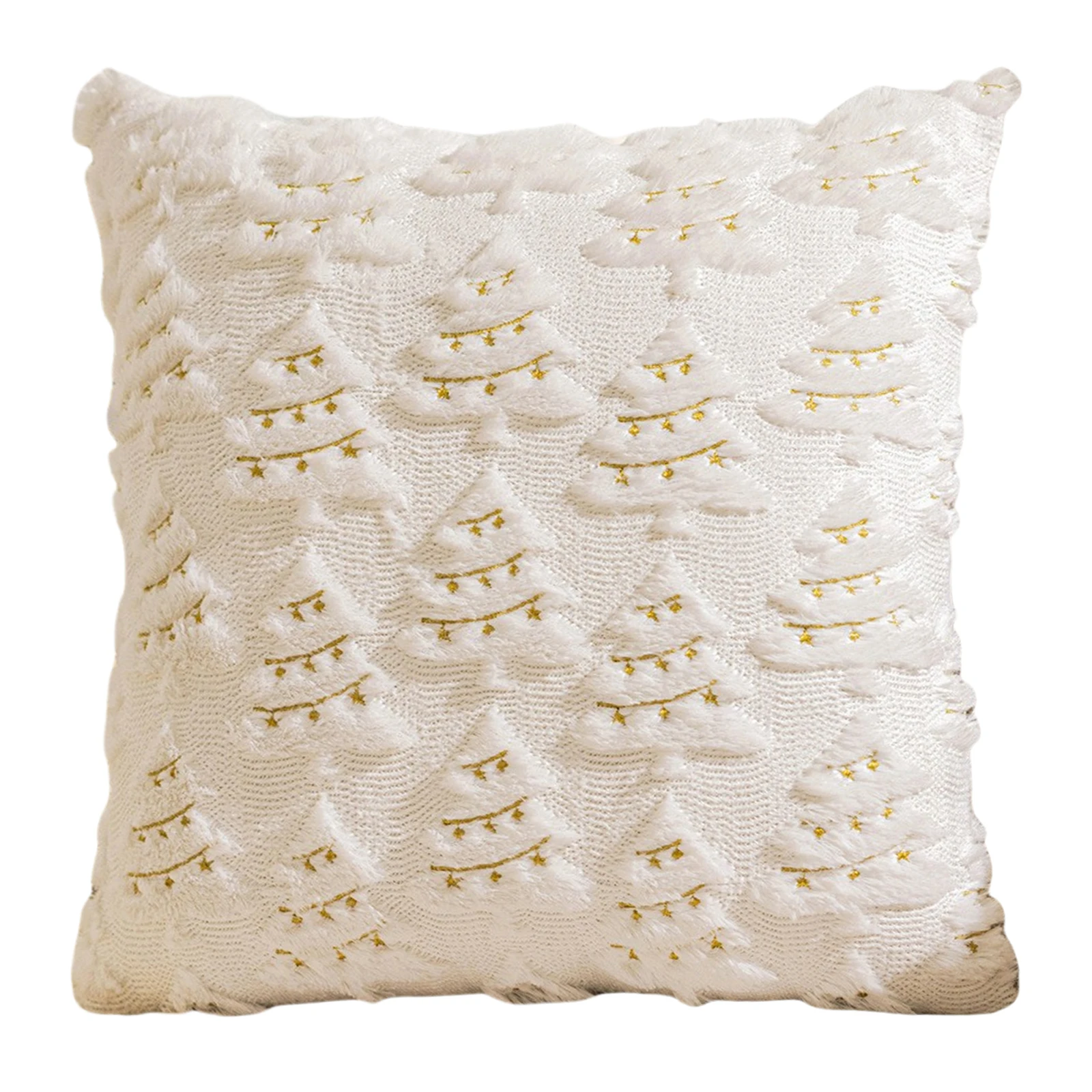 45x45cm Christmas Tree Pillow Covers Christmas Throw Pillow Covers Soft Plush Pillowcase for Winter Home Bedroom Sofa Decoration