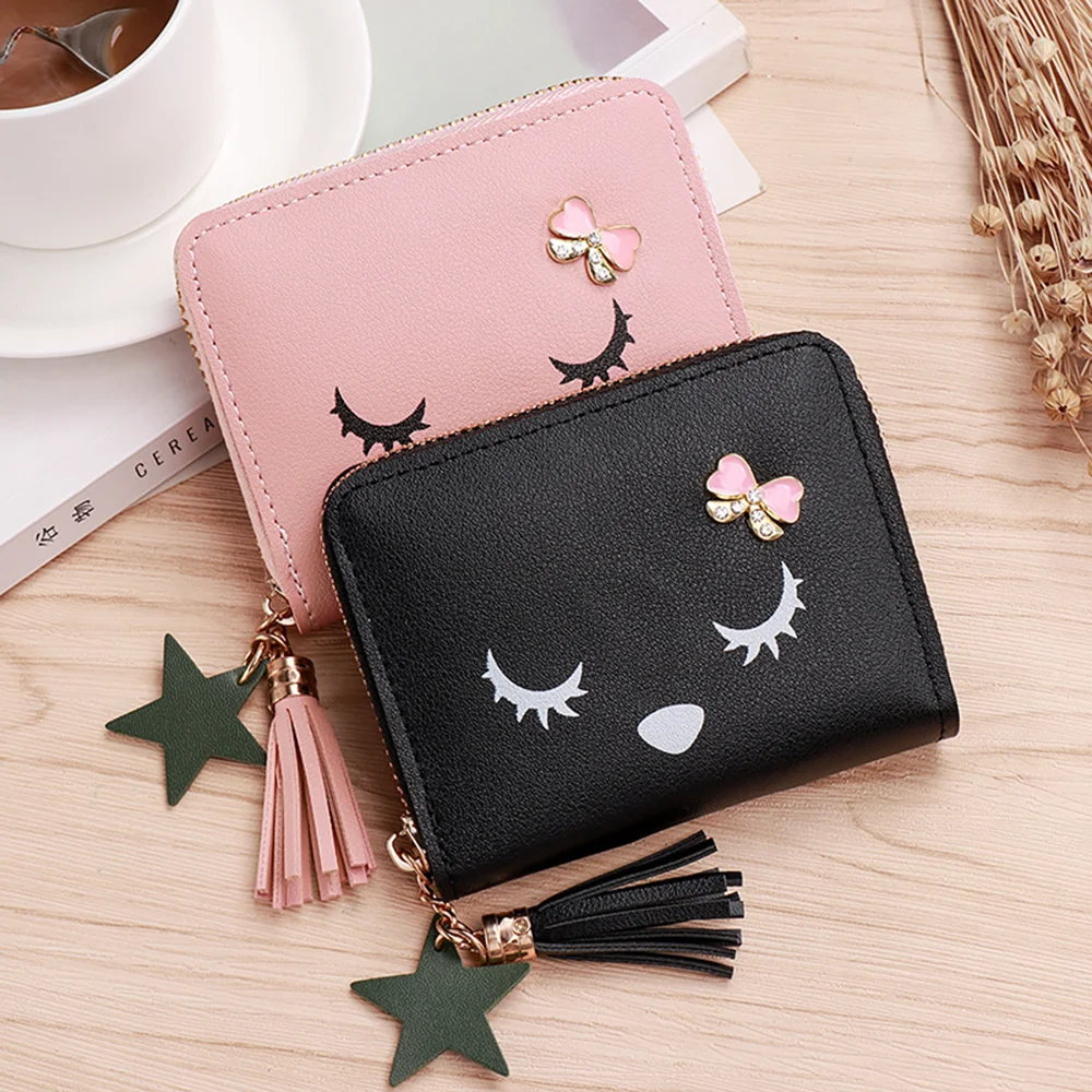 CoCopeaunts Women Tassel Wallet Ladies Small Mini Coin Purse Wallets Short  Zipper Credit Card Holder for Cute Female Purses Wallet - Walmart.com