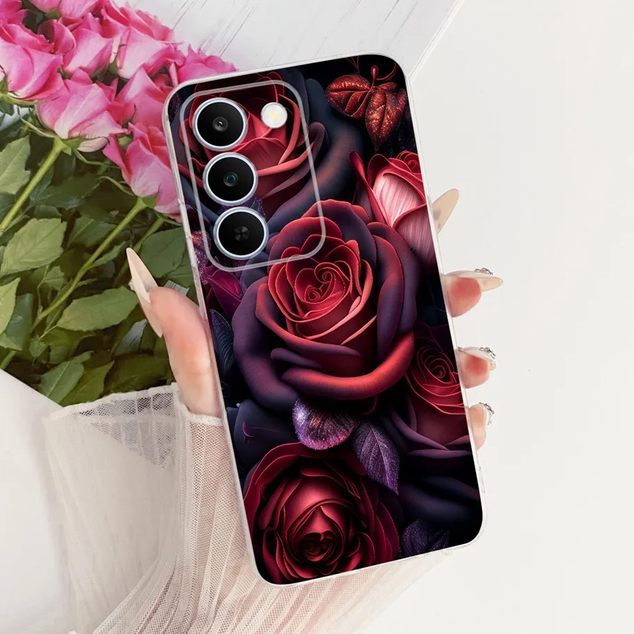 Floral Bow Bumper Soft Silicone Clear Phone Case Cover