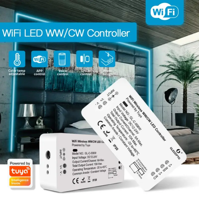 

Tuya Smart Wifi LED Dimmer Smart Home 2.4G RF Wireless Remote Control LED RGBCCT WW CW Voice Work With Alexa Google Home