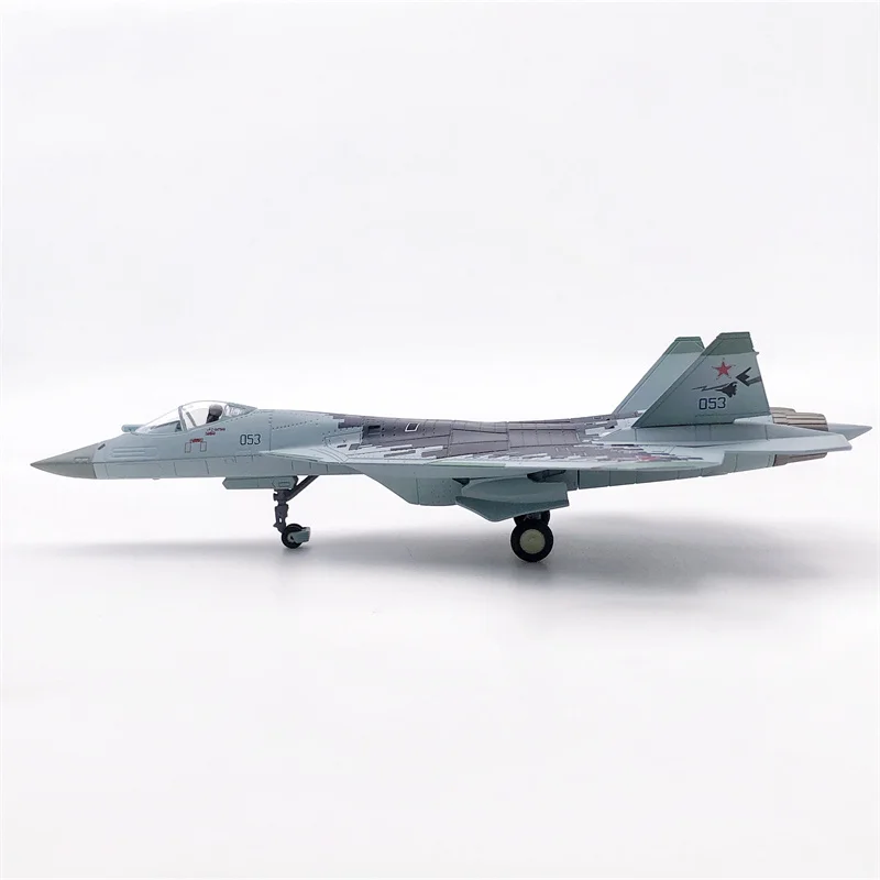 

Diecast Alloy Model of Russian Air Force SU-57 Militarized Combat Fighter 1:100 Scale Toy Gift Collection Simulation Display