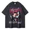 Nakahara Chuuya T-shirt Vintage Washed Anime Bungo Stray Dogs T Shirts Oversized Streetwear Dazai Osamu Atsushi Tops Tees Men 3