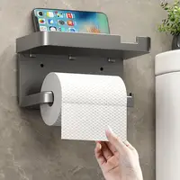 Tissue Hanger Toilet Paper Roll Holder Bathroom Accessories Storage Rack No Punching Paper Ttowel Storage Rrack Wall Mounted 3