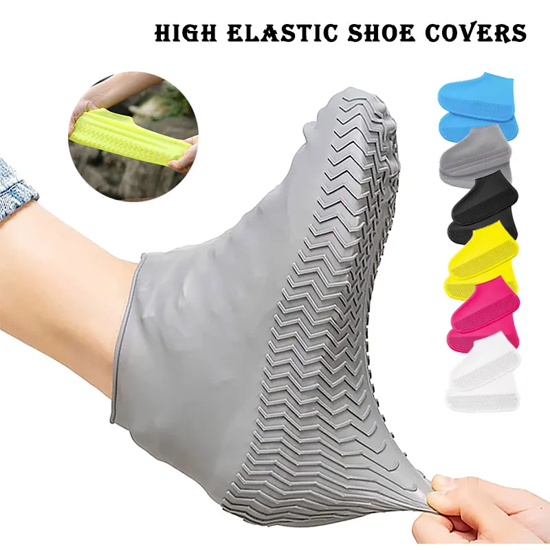 

1/3 Pair Waterproof Non-slip Silicone Shoe High Elastic Wear-resistant Men Rain Boots for Outdoor Rainy Day Reusable Shoe Cover
