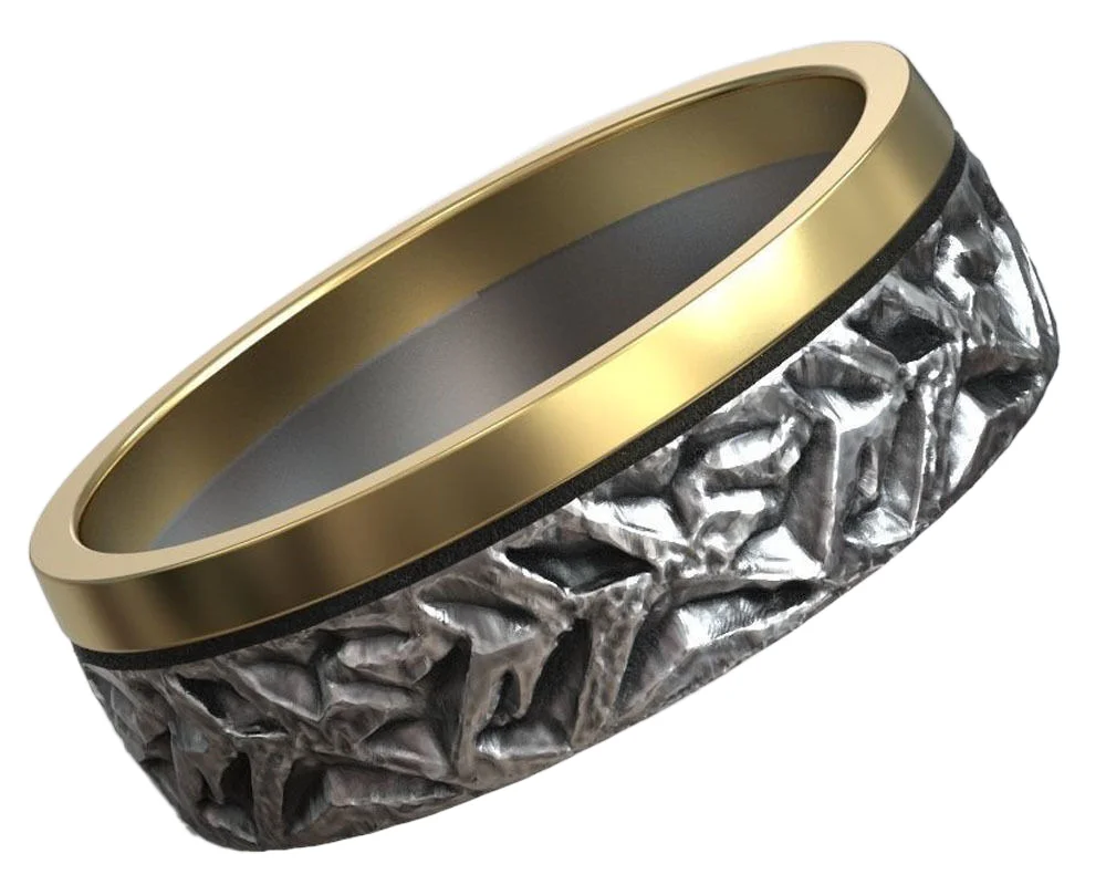 4-7g Authors Texture Pattern Gold Wedding Couple Gold Rings Customized 925 Solid Sterling Silver Ring Many Sizes 6-13
