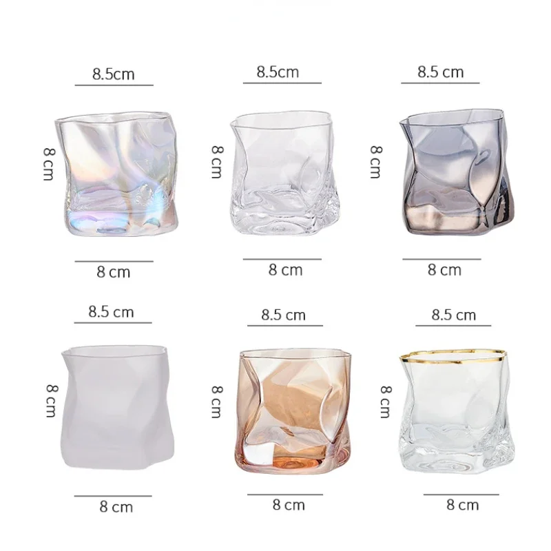 Whiskey Glass 280ml Japanese Twisted Grain Glass Drinkware Cocktail Vodka Wine Espresso Coffee Mug Milk