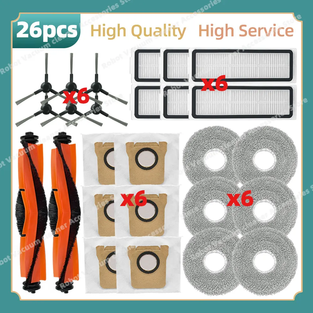 Sacs à Poussière 3,5 L Pour Robots Xiaomi X10, X20+, M30, M40 - Lot De 10 - Filtration 5 Couches - 8