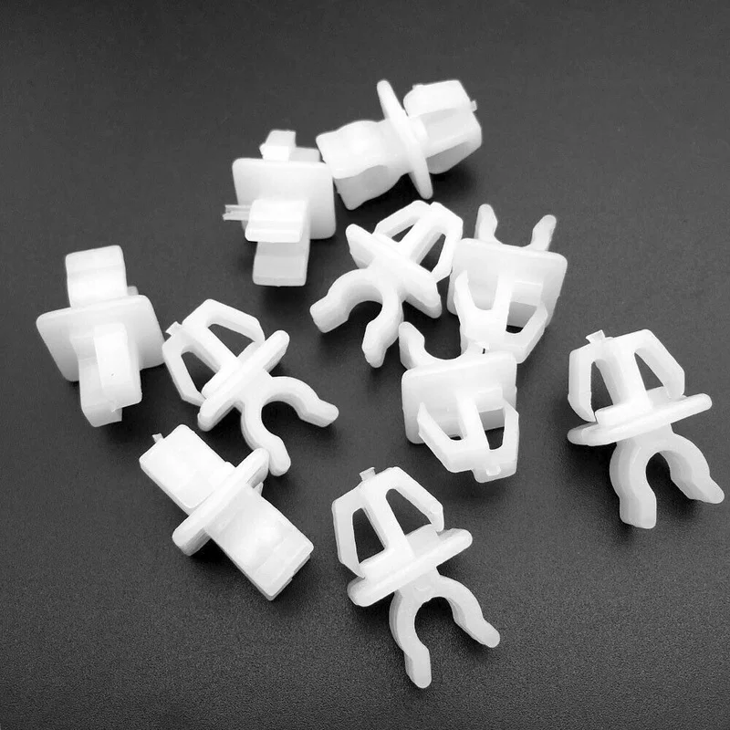 

10pcs White Car Interior Clips Car Hood Support Prop Rod Rivet Clip Holder 53452-90351 Car Accessories for Toyota 4Runner Tacoma